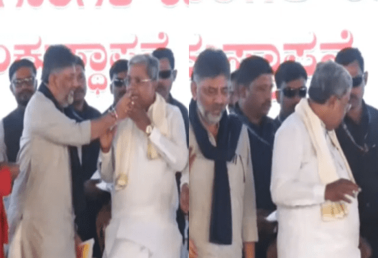 ಡಿಕೆ ಕೊಟ್ಟ ಲಡ್ಡುವನ್ನು ಸಿದ್ದರಾಮಯ್ಯ ಬೇಡ ಎಂದರು..!